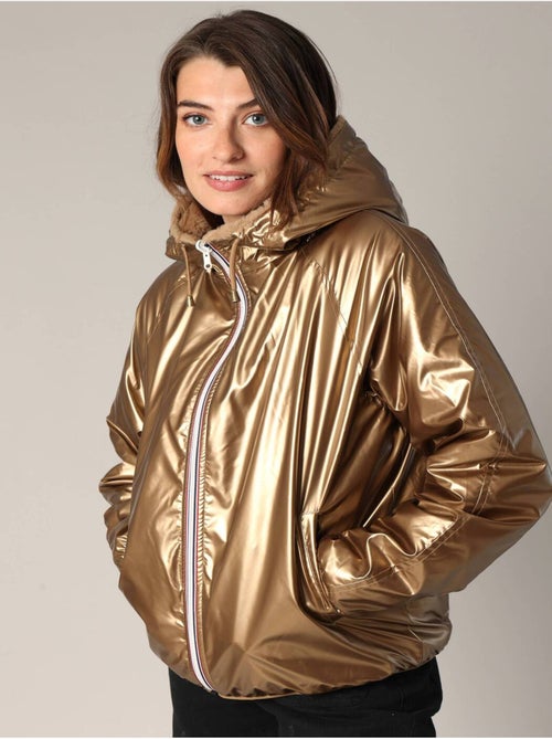 Veste réversible en métal et imitation fourrure
 'Deeluxe' - Kiabi