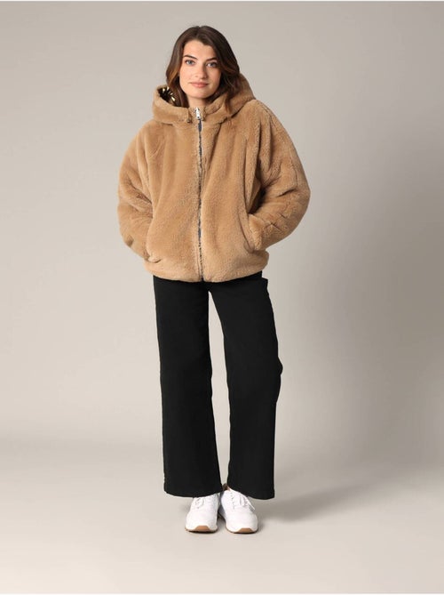 Veste réversible en métal et imitation fourrure
 'Deeluxe' - Kiabi