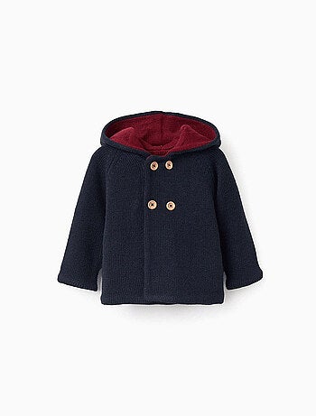 Veste réversible en tricot avec capuche
