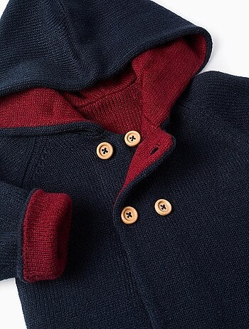Veste réversible en tricot avec capuche
