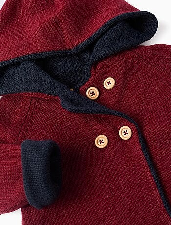 Veste réversible en tricot avec capuche