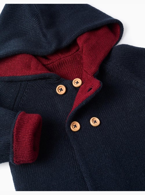 Veste réversible en tricot avec capuche - Kiabi