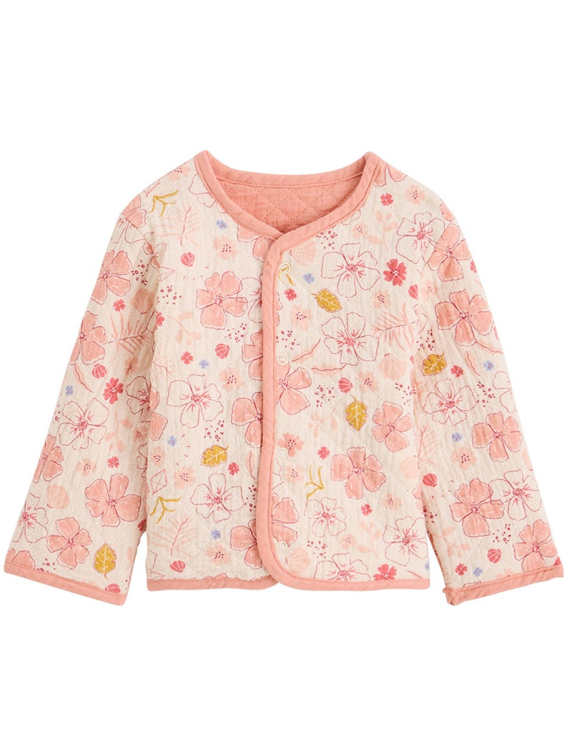 Veste réversible enfant en gaze de coton Santa Giulia Orange - Kiabi