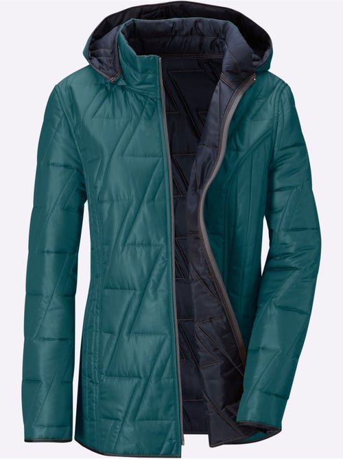 Veste réversible matelassée à col montant et capuche amovible - taille standard - moda vilona - Kiabi