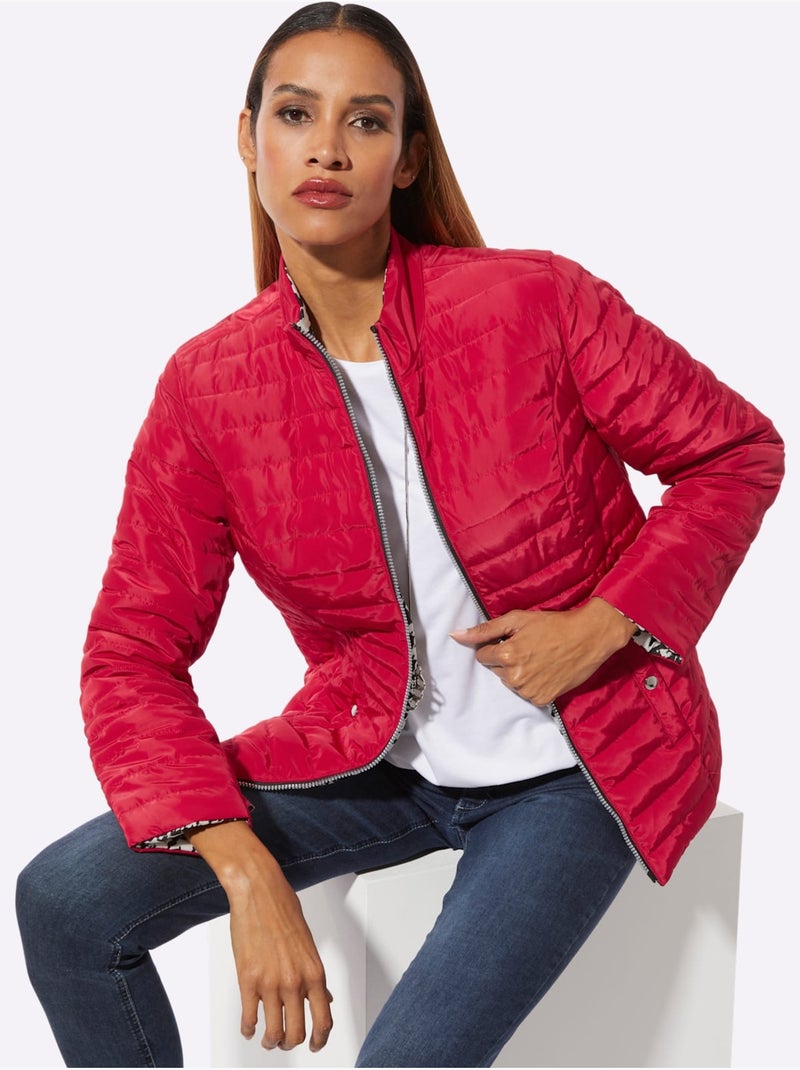 Veste Réversible Très Doux Et Chaud - Taille Standard - Helline Rouge - Kiabi