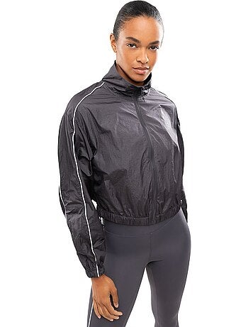Veste running légère femme fitness femme ueno dark gray