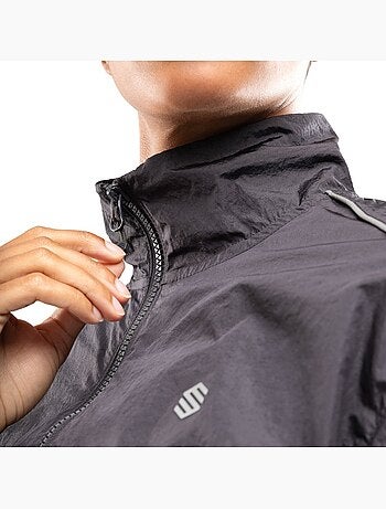 Veste running légère femme fitness femme ueno dark gray