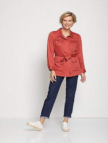 Veste saharienne Lyocell ceinturée - AFIBEL