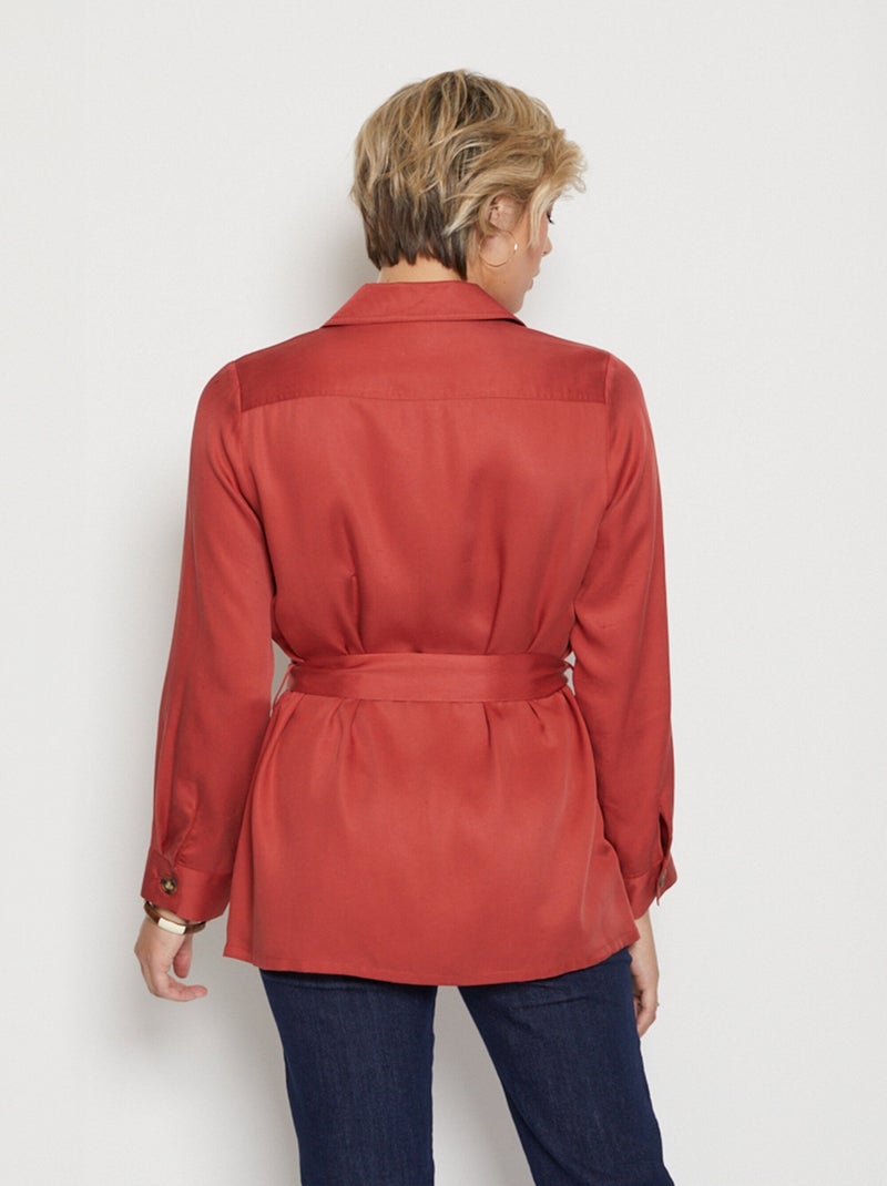 Veste saharienne Lyocell ceinturée - AFIBEL Tomette - Kiabi