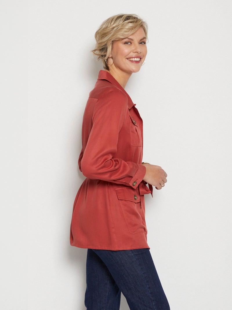 Veste saharienne Lyocell ceinturée - AFIBEL Tomette - Kiabi