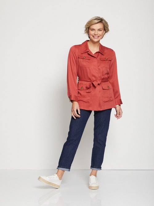 Veste saharienne Lyocell ceinturée - AFIBEL - Kiabi