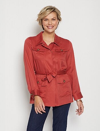 Veste saharienne Lyocell ceinturée