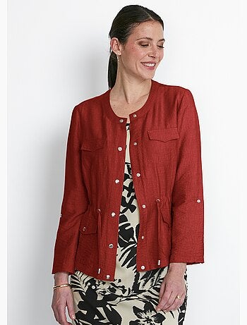 Veste saharienne sans col manches longues - Afibel