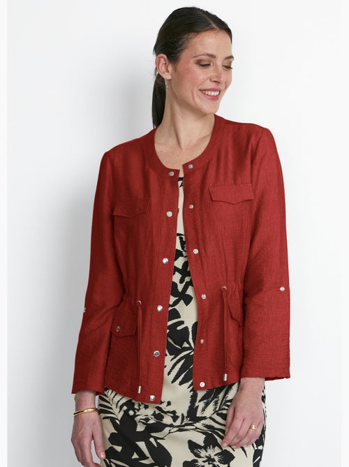 Veste saharienne sans col manches longues - Afibel - Kiabi