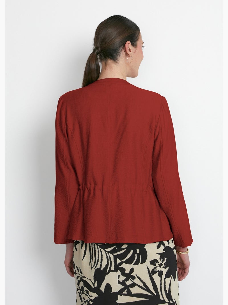 Veste saharienne sans col manches longues - Afibel Terracotta - Kiabi
