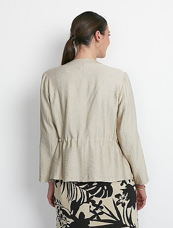 Veste saharienne sans col manches longues