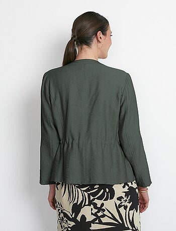 Veste saharienne sans col manches longues