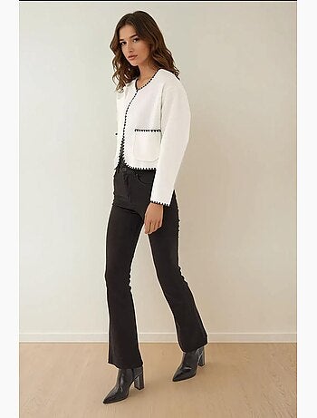 Veste sans col avec coutures contrastées hiccup