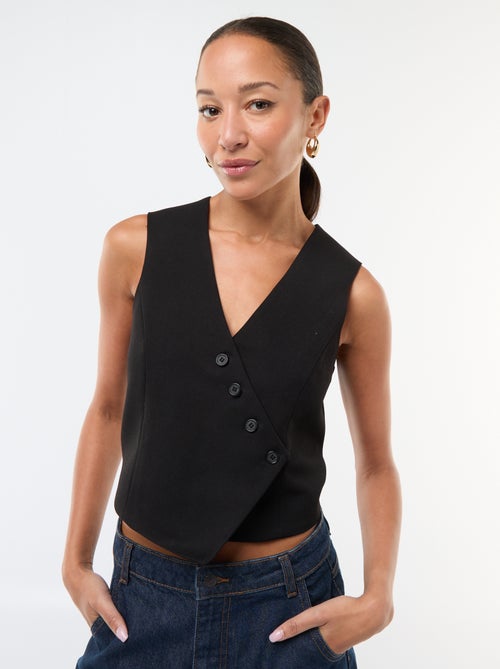 Veste sans manche style garçon de café uni - Kiabi