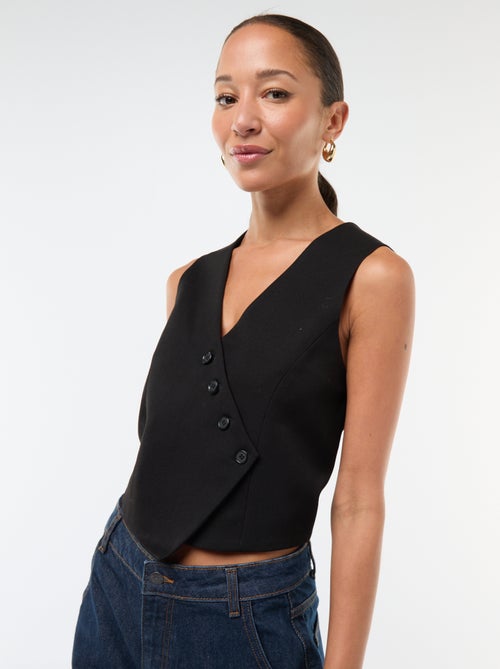 Veste sans manche style garçon de café uni - Kiabi