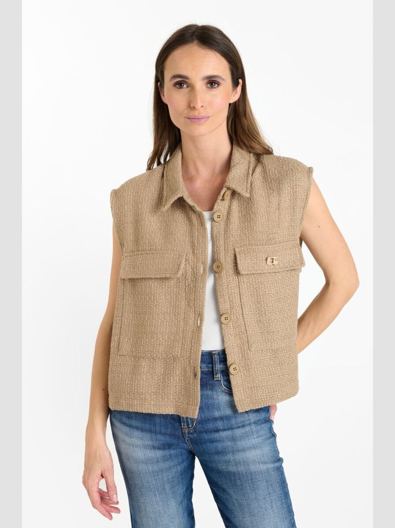Veste sans manches ARLEY 'Le Temps Des Cerises' Beige - Kiabi