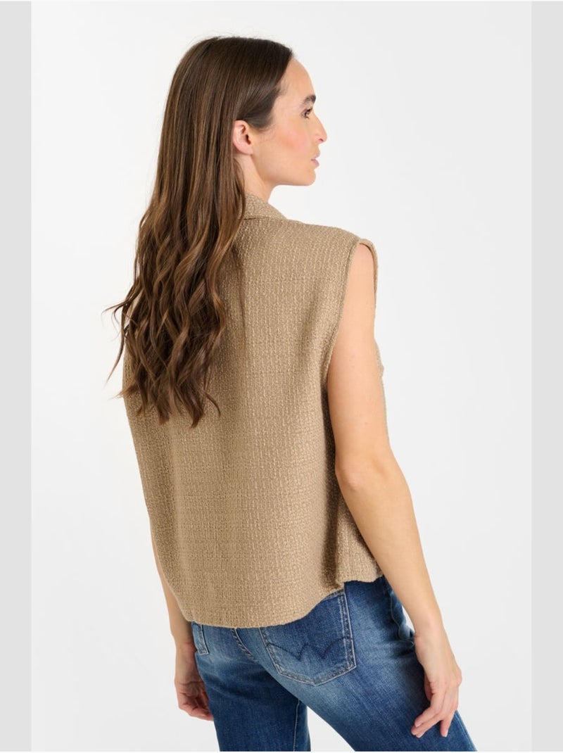 Veste sans manches arley 'le temps des cerises' Beige - Kiabi