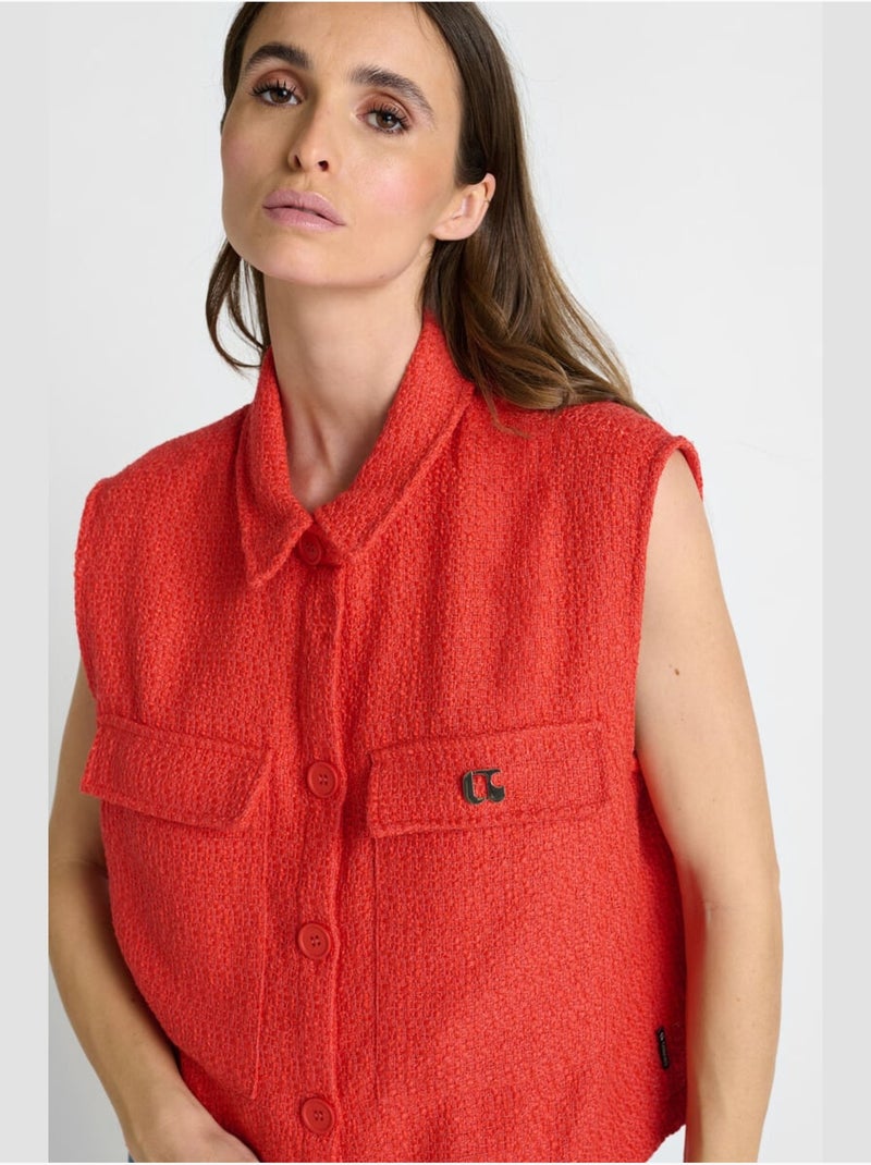 Veste sans manches arley 'le temps des cerises' Rouge - Kiabi