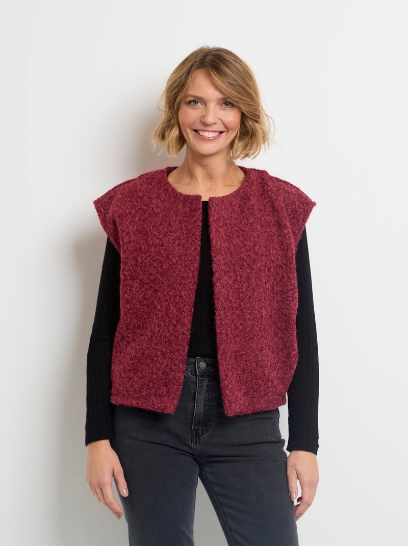Veste sans manches aspect laineux Bordeaux - Kiabi