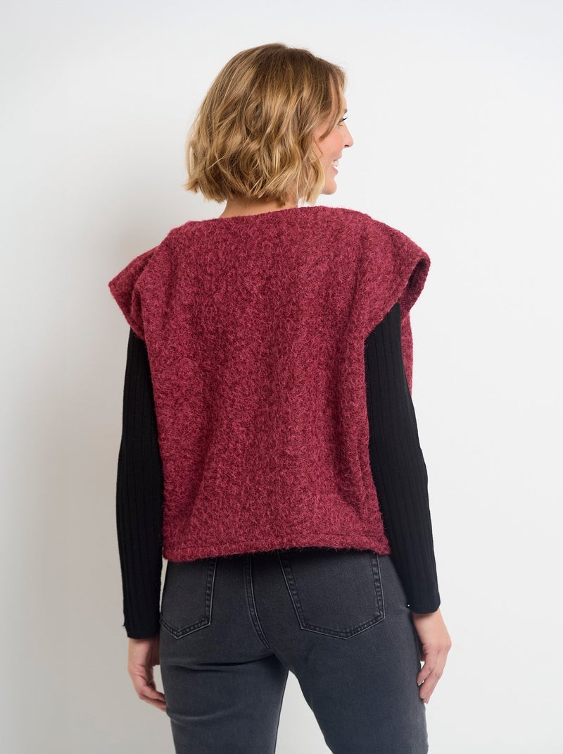 Veste sans manches aspect laineux Bordeaux - Kiabi
