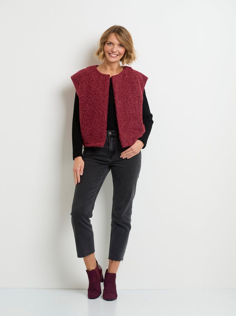 Veste sans manches aspect laineux Bordeaux - Kiabi