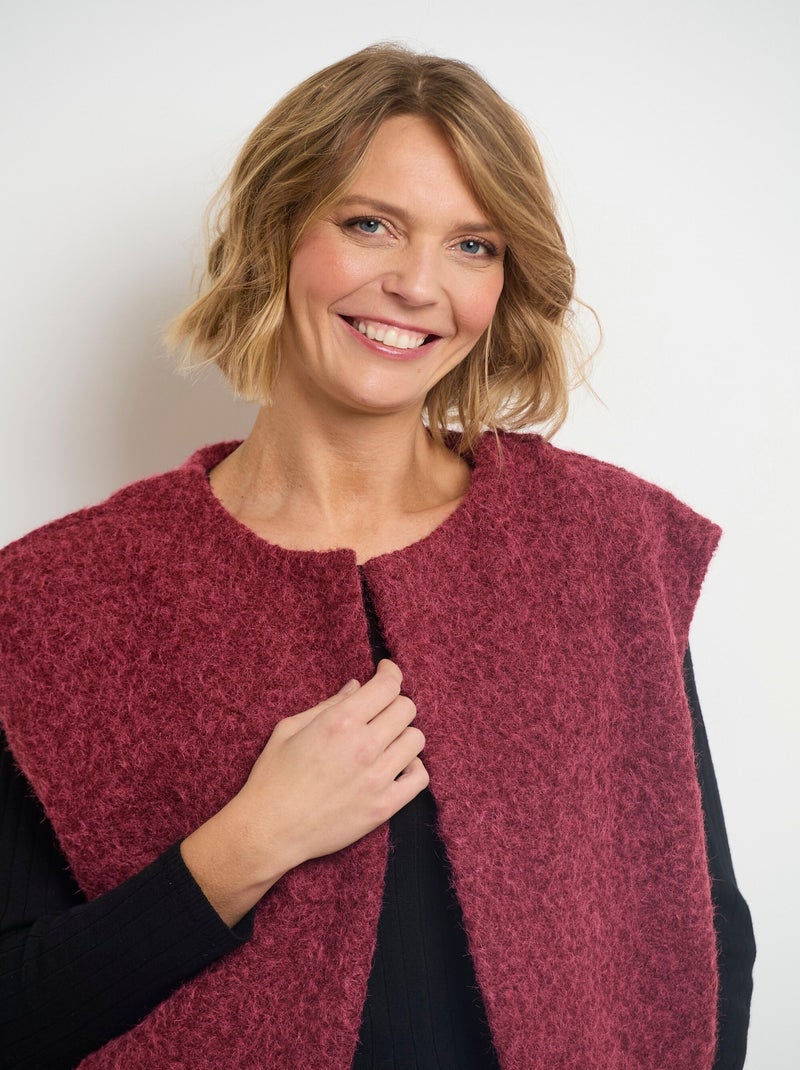 Veste sans manches aspect laineux Bordeaux - Kiabi