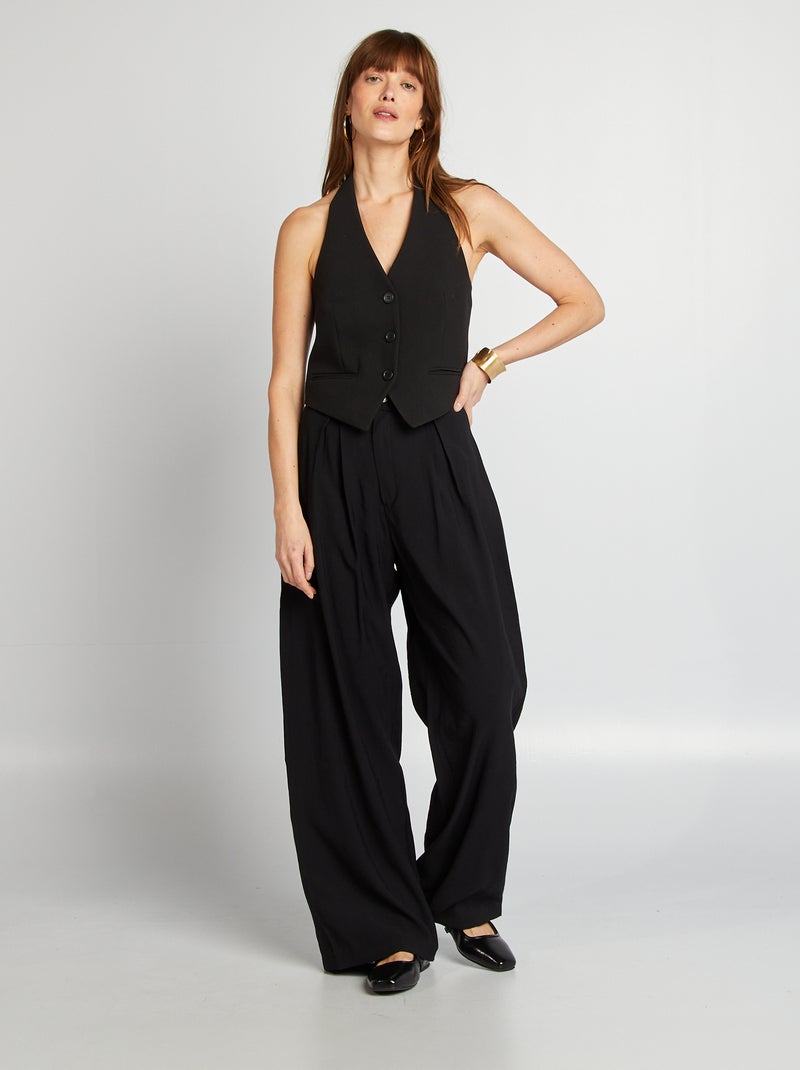 Veste sans manches avec dos ouvert noir - Kiabi