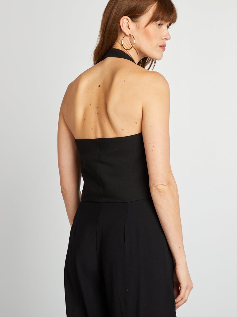 Veste sans manches avec dos ouvert noir - Kiabi