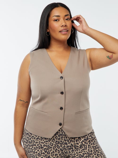 Veste sans manches avec ouverture boutonnée - Kiabi