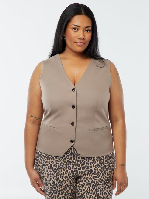 Veste sans manches avec ouverture boutonnée - Kiabi