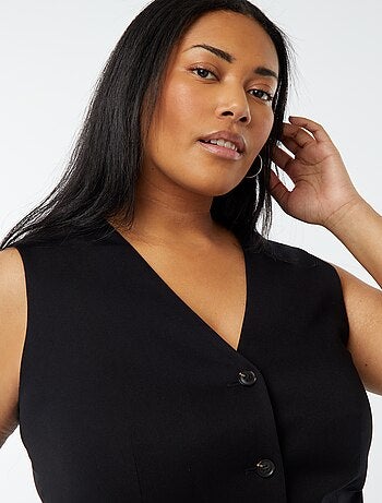 Veste sans manches avec ouverture boutonnée