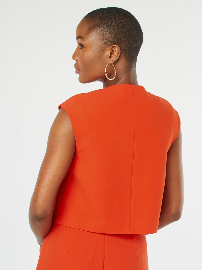 Veste sans manches avec ouverture boutonnée Rouge - Kiabi