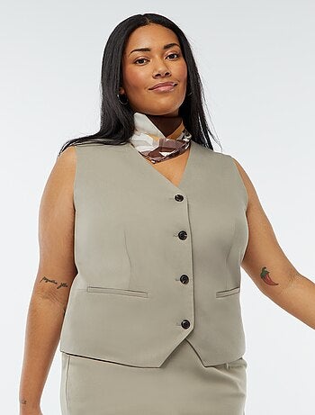 Veste sans manches avec ouverture boutonnée