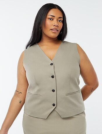 Veste sans manches avec ouverture boutonnée