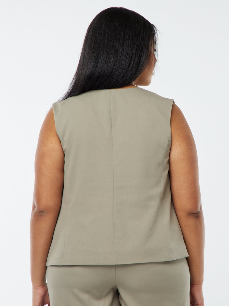 Veste sans manches avec ouverture boutonnée Vert - Kiabi