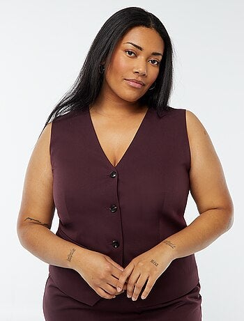 Veste sans manches avec ouverture boutonnée