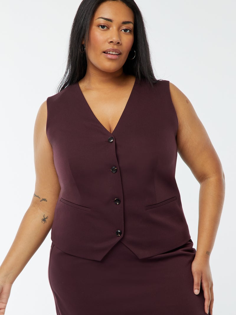 Veste sans manches avec ouverture boutonnée Violet - Kiabi