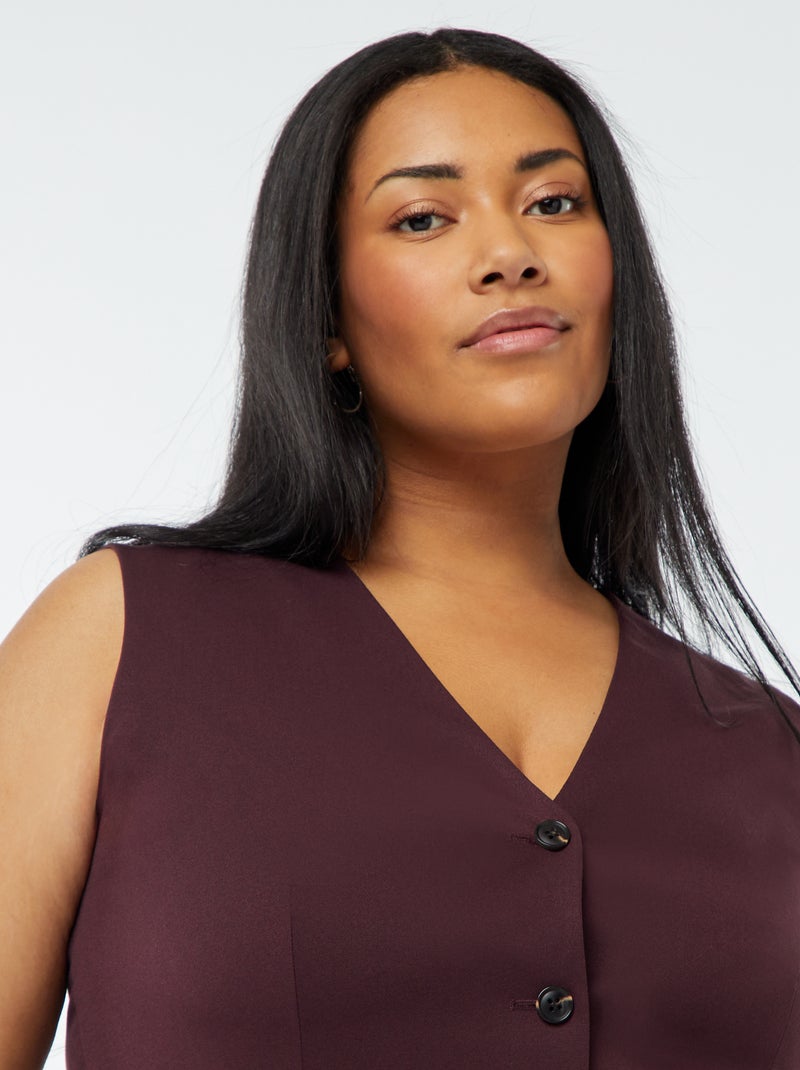 Veste sans manches avec ouverture boutonnée Violet - Kiabi