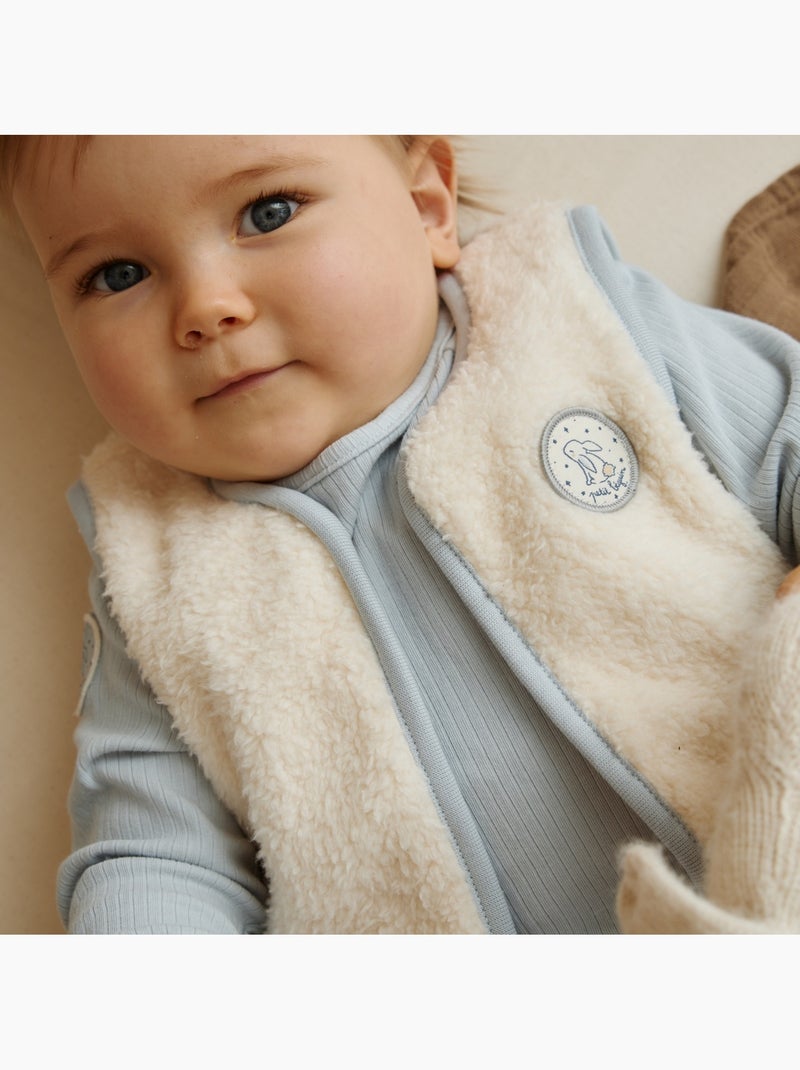 Veste sans manches bébé en sherpa voix lactée Ecru - Kiabi