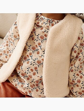 Veste sans manches bébé réversible en sherpa ollie