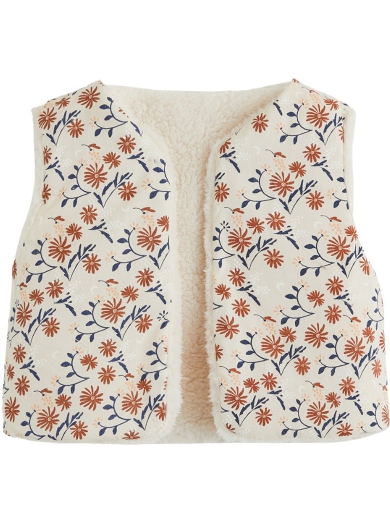 Veste sans manches bébé réversible en sherpa ollie Beige clair - Kiabi