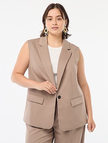 Veste sans manches coupe longue