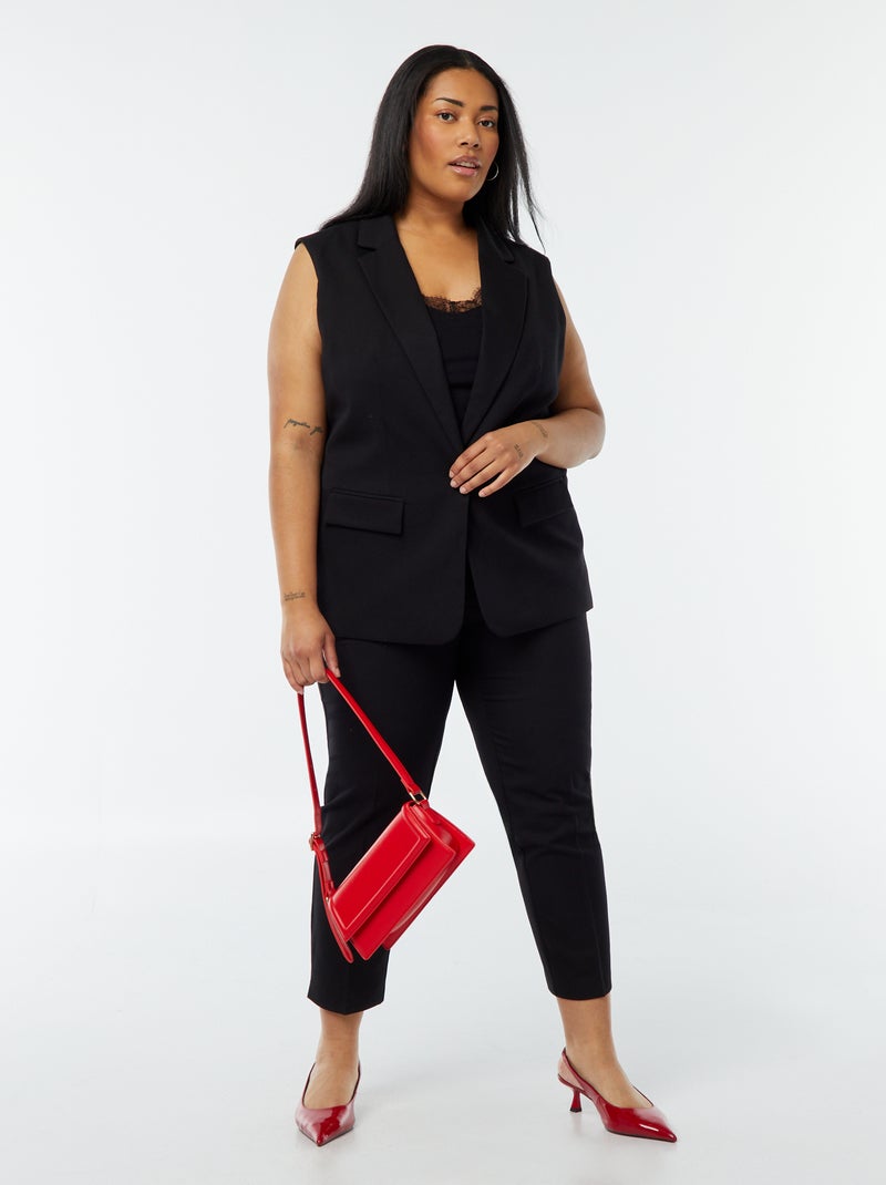 Veste sans manches coupe longue Noir - Kiabi