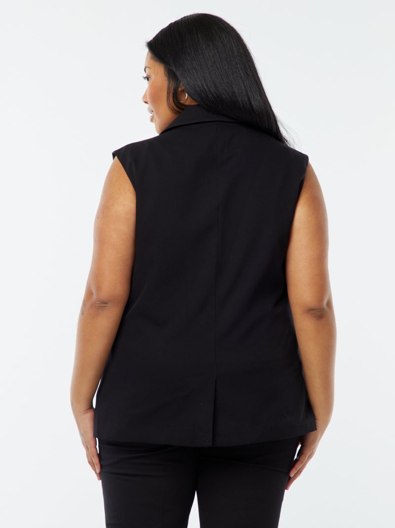 Veste sans manches coupe longue Noir - Kiabi