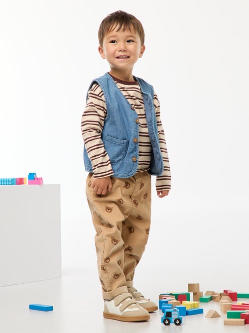 Veste sans manches effet jean côtelé - Kiabi